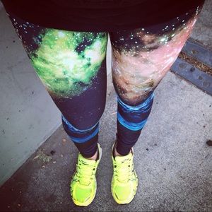 Onzie Long Lowrise Galaxy Print Yoga Pants